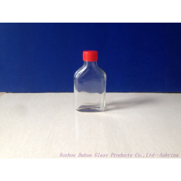 100ml Flat Glass Alcohol Bottles with Lids